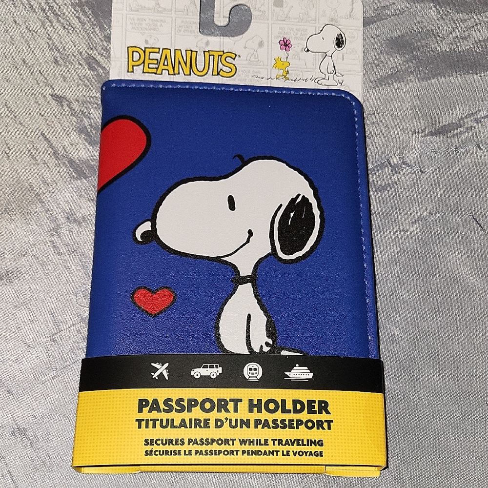Peanuts Snoopy And Woodstock Blue Passport Holder Brand New Li M Lp